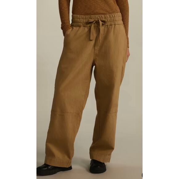 Everlane The Canvas Organic Cotton Pull-On Pant Relaxed Fit Cappuccino - Picture 1 of 13